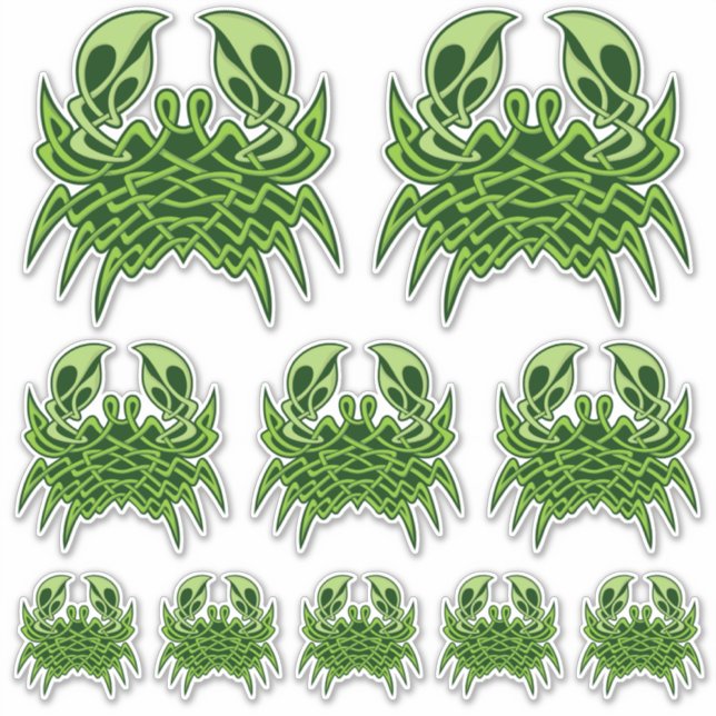 Ensemble de stickers Céltic Crabe Vert (Devant)