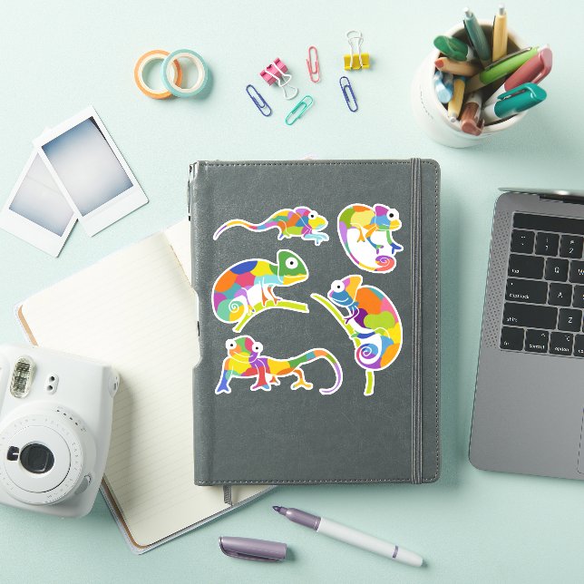 Ensemble de stickers Chameleons Cartoon (Couverture iPad)