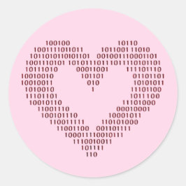 Ensemble de stickers Coeur Code binaire