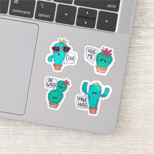 Ensemble de stickers de cactus amusant