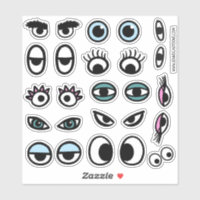Ensemble de stickers Drôle Eyeballs Cartoon Eyes