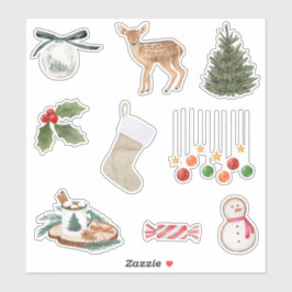 Ensemble de stickers festifs de Noël mignons