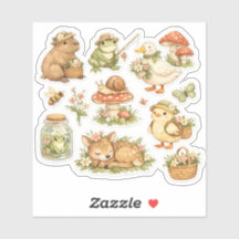 Ensemble de stickers vinyles d'animaux de forêt Co