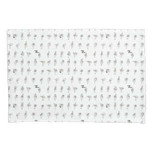 Ensemble de taie d'oreiller de diagramme d'ASL