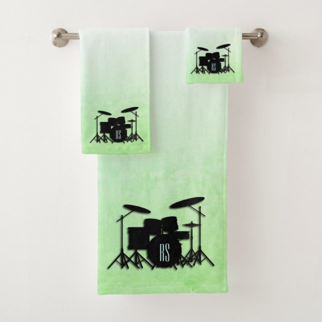Ensemble de tambour monogramme vert (En situation)