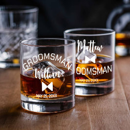 Ensemble de verre de whiskey Groomsman personnalis