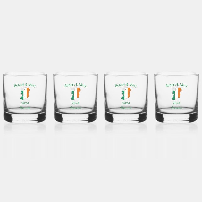 Ensemble de verre Whiskey Mariage irlandais (Recto)
