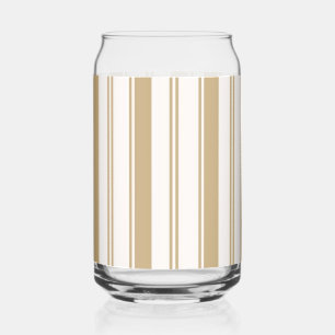 Ensemble de verrerie Rayure beige et blanc Verre à