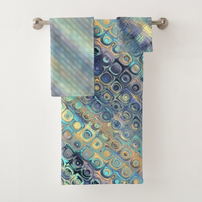 Ensemble divers de motifs de couleurs de paon (En situation)