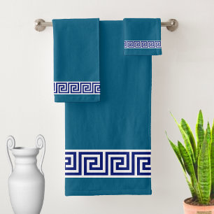 Ensemble élégant de serviettes de bain bleu océan 