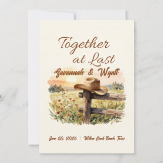 Ensemble enfin | Invitation de mariage Western Ran