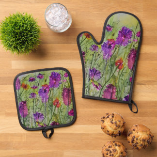 Ensemble fleur sauvage Oven Mitt et Potholder