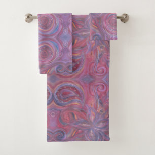 ensemble floral de serviette de peinture de