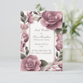 Ensemble Forever Mauve Floral Faire-part de mariag