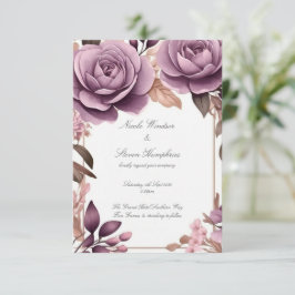 Ensemble Forever Mauve Floral Faire-part de mariag