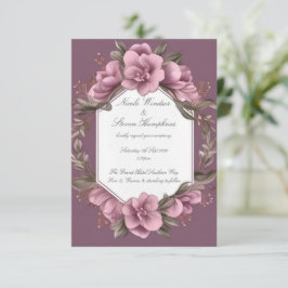 Ensemble Forever Mauve Floral Faire-part de mariag