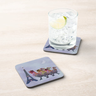 Ensemble français de dessous de verre de trois