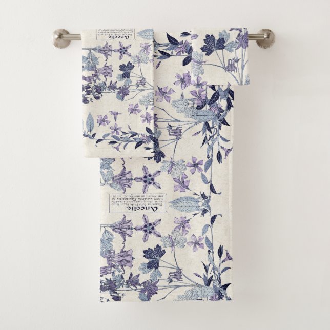 Ensemble français de serviette de Bath de fleurs (En situation)