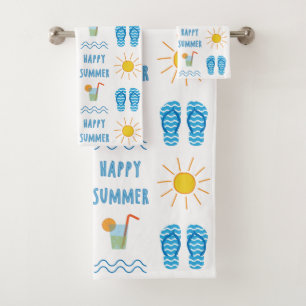 Ensemble heureux de serviette de Bath de motif
