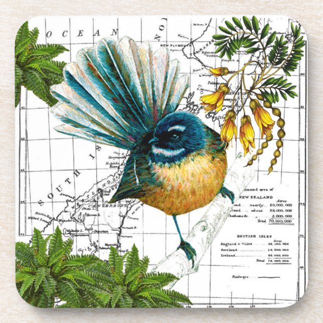 Ensemble indigène de dessous de verre d'oiseau de (Devant)