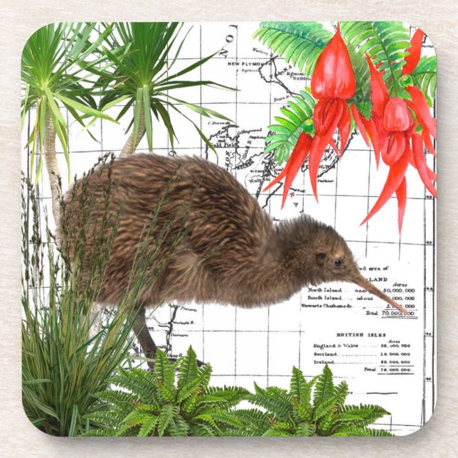 Ensemble indigène de dessous de verre d'oiseau de (Devant)