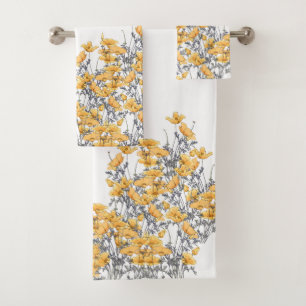 Ensemble jaune vintage de serviette de Bath de