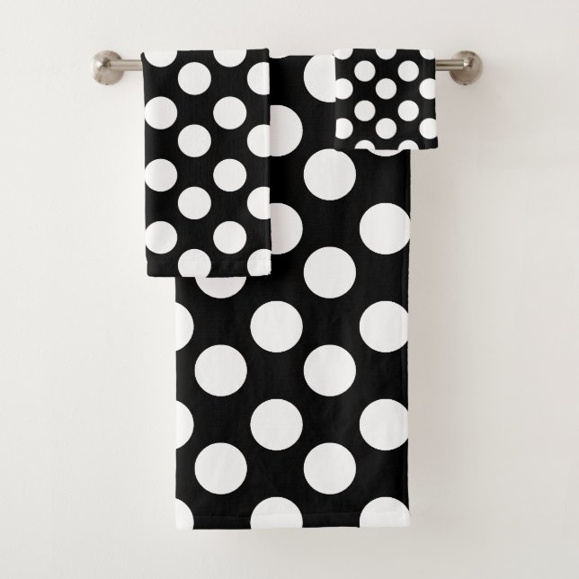 Ensemble noir et blanc de serviette de Bath de (En situation)