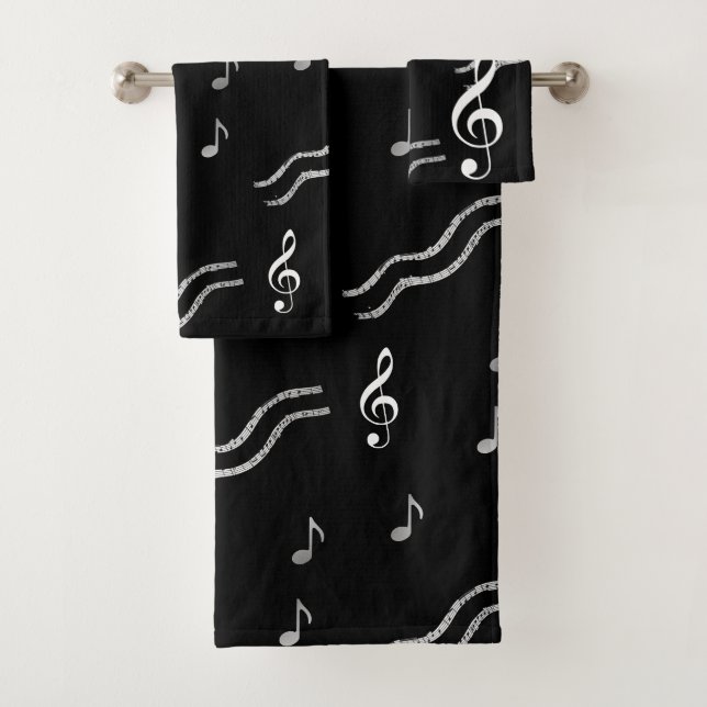 Ensemble noir et blanc de serviette de notes de (En situation)
