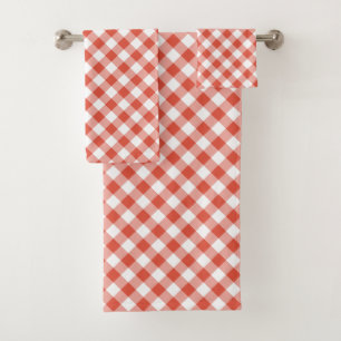 Ensemble orange et blanc vibrant de serviette de