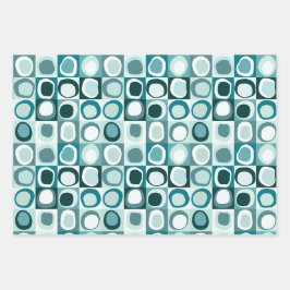 ensemble papier d'emballage de 3 feuilles motif ab