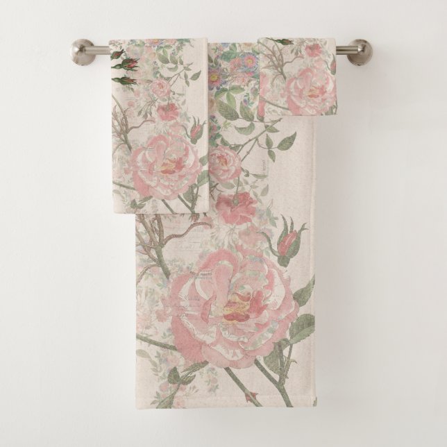 Ensemble rose de serviette de Bath de (En situation)