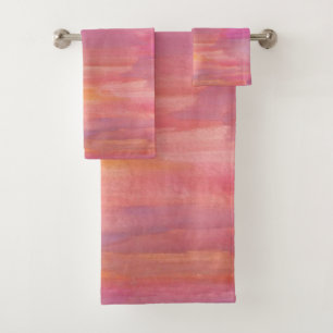 Ensemble rose de serviette de Bath de lever de
