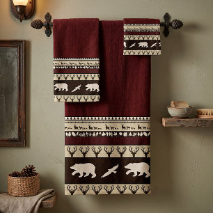 ensemble serviette de bain bois d'automne