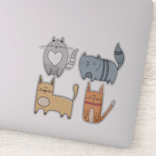 Ensemble super mignon CATS 4 Stickers Ordinateur P