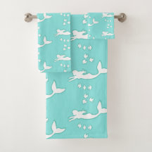 Ensemble turquoise de serviette d'Aqua de motif de