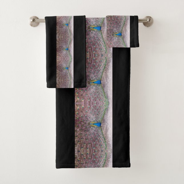 Ensemble turquoise de serviette de Bath de plumes (En situation)