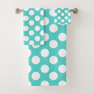 Ensemble turquoise et blanc de serviette de Bath