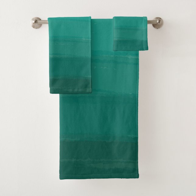 Ensemble vert de serviette de Bath d'Ombre (En situation)