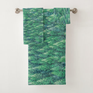 Ensemble vert élégant de serviette de