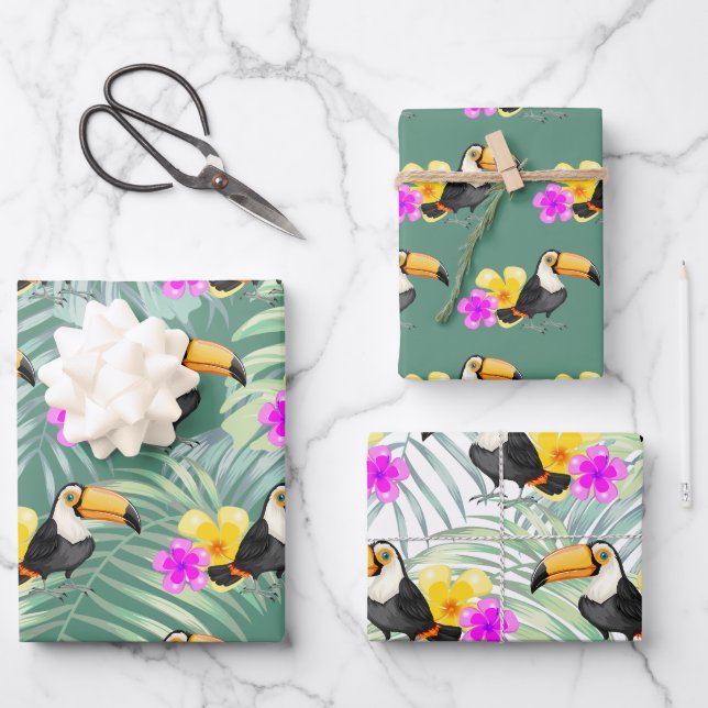 Ensembles de papier d'emballage Tropical Toucan De (Recto)