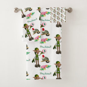 Ensembles de serviettes de bain de Noël, Elfe