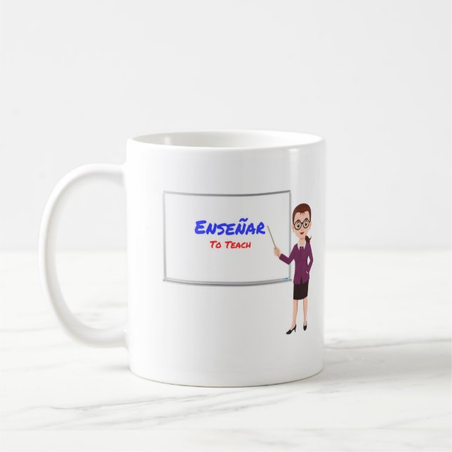 Enseñar - spanische Lehrer-Tasse Kaffeetasse (Links)