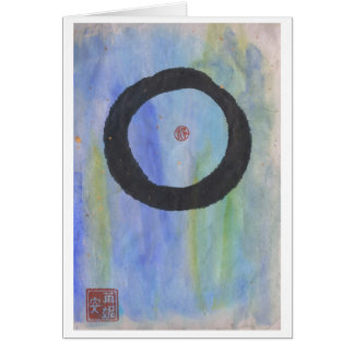 Enso bleu (cercle de zen) de carte vierge de