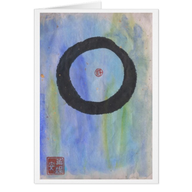Enso bleu (cercle de zen) de carte vierge de (Devant)