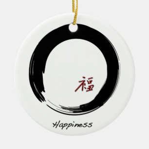 Enso Kreis mit Glück-Weihnachtsverzierung Keramik Ornament