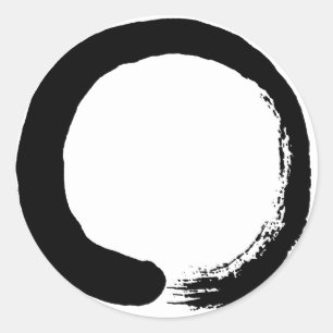 Enso Kreis-Zen-Kalligraphie Runder Aufkleber