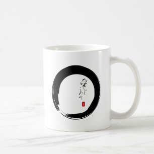 Enso mit "mit Liebe" Kanjitext Kaffeetasse