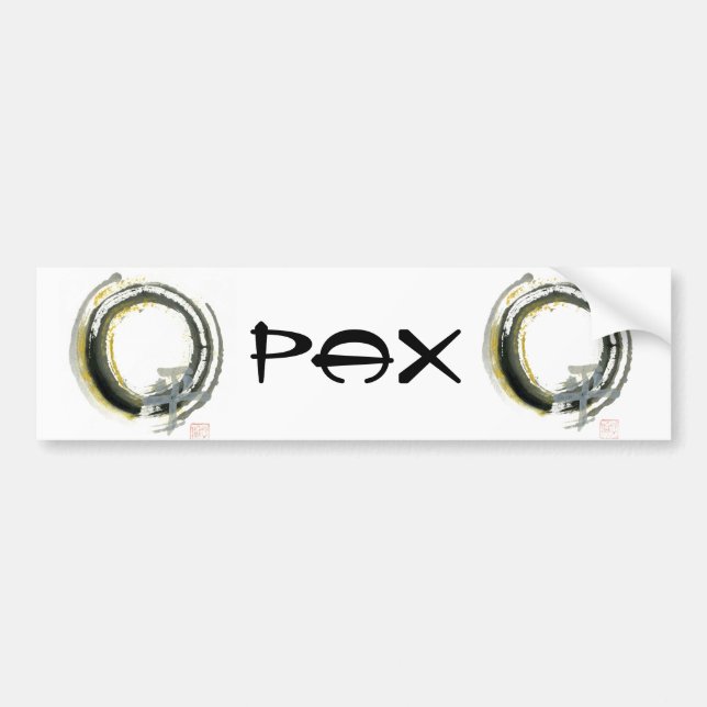 Enso mit Pax, Sumi-e Autoaufkleber (Vorne)