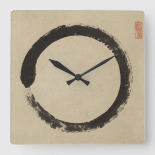 Enso von Taido Shufu Quadratische Wanduhr