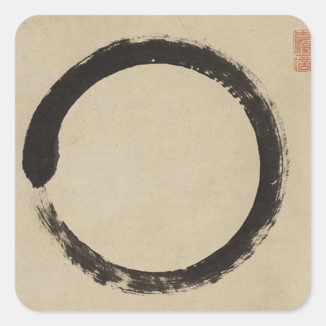 Enso von Taido Shufu Quadratischer Aufkleber (Vorderseite)